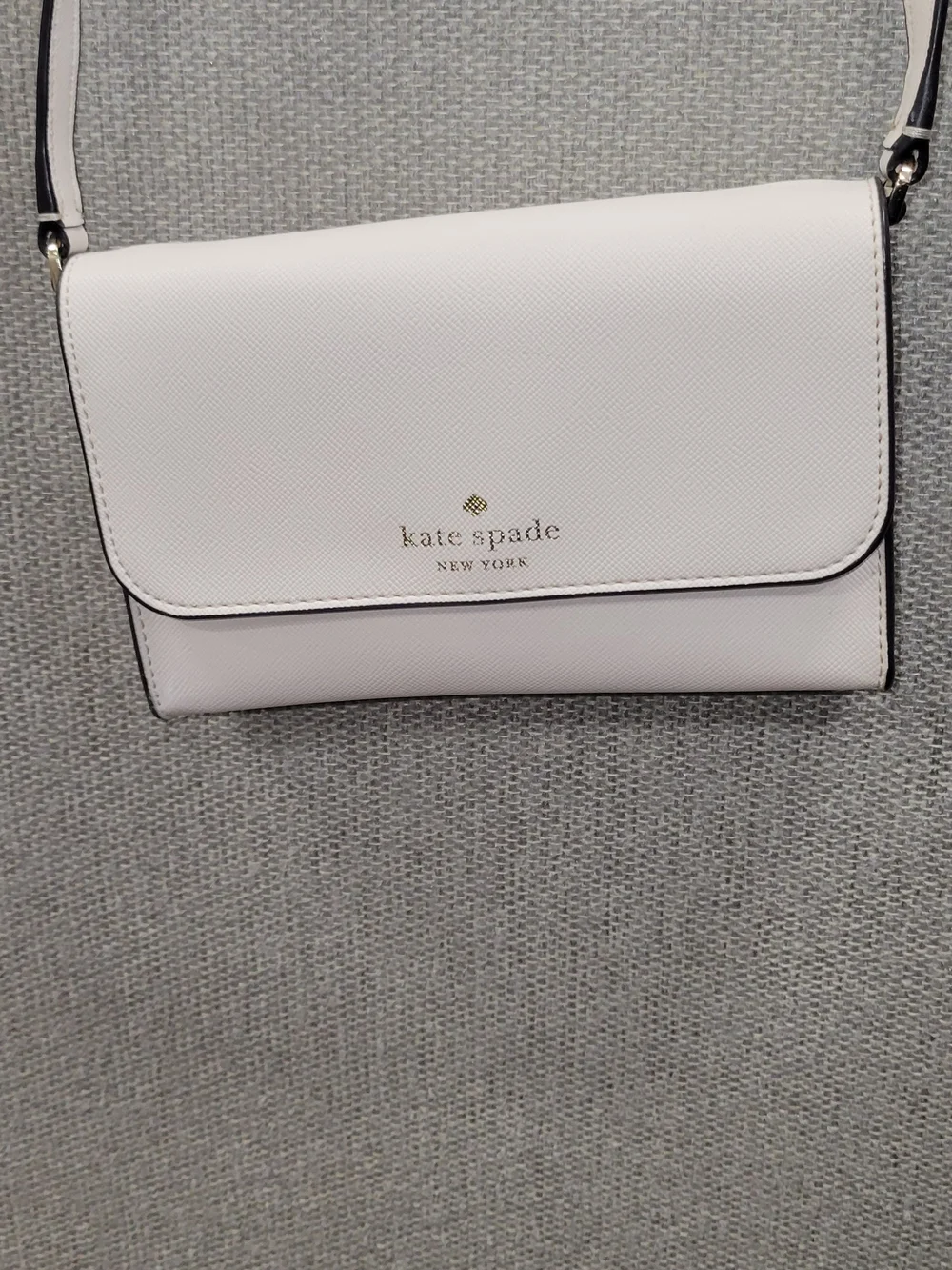 kate spade White Crossbody Wallet with Gold Logo